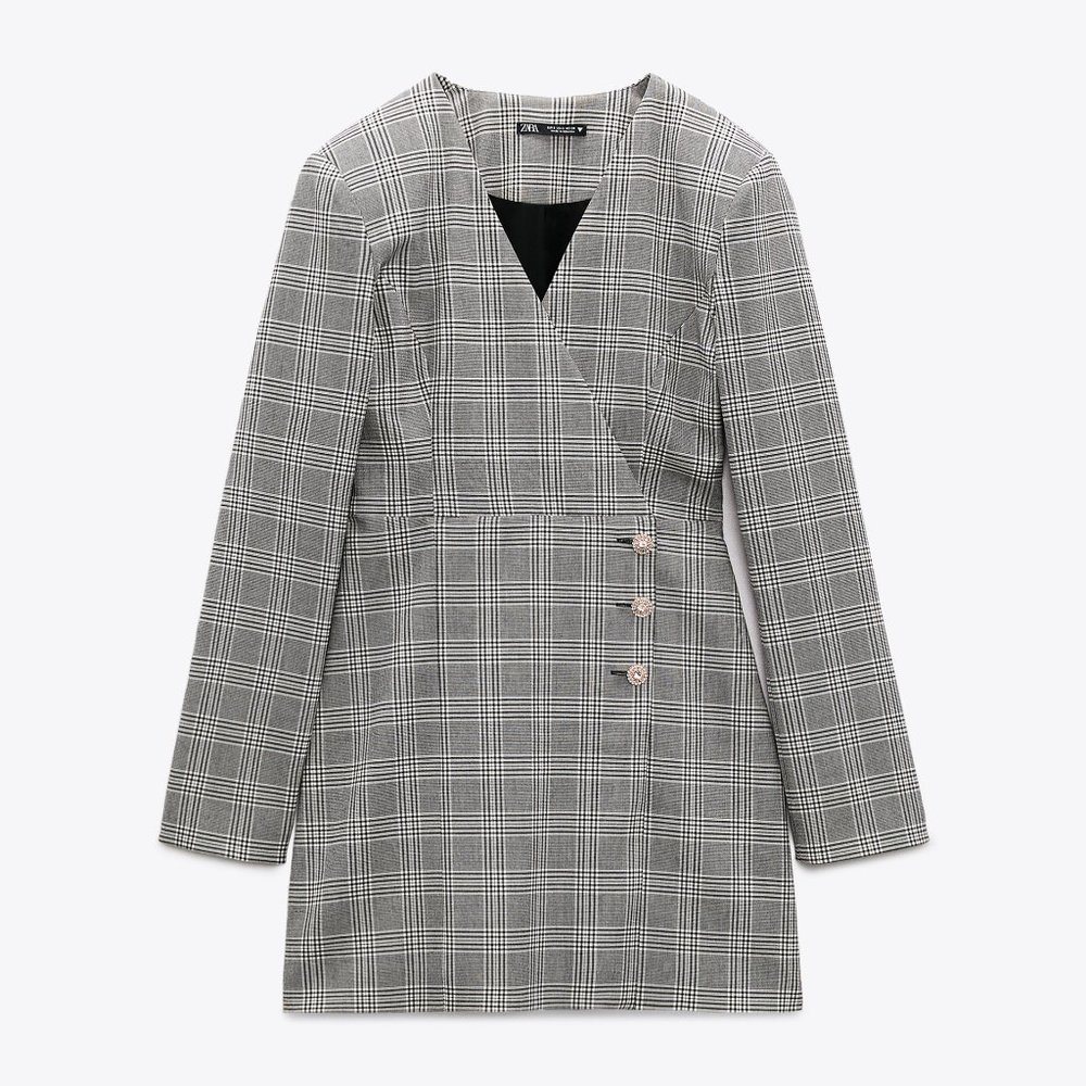 NWT Zara Plaid Blazer Dress